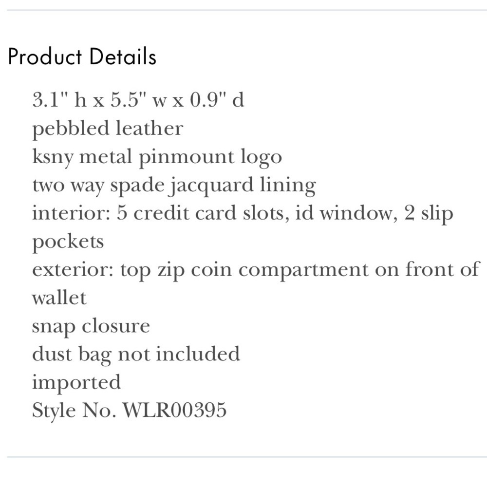 Kate Spade Leila Small Slim BiFold Wallet BRAND NEW - Picture 6 of 6